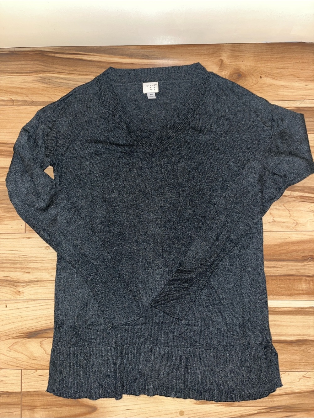 a new day Women's V-Neck Sweater in Charcoal